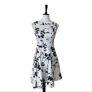 Grace Karin Women's Dress White Black Floral Fit & Flare A Line Size Medium M